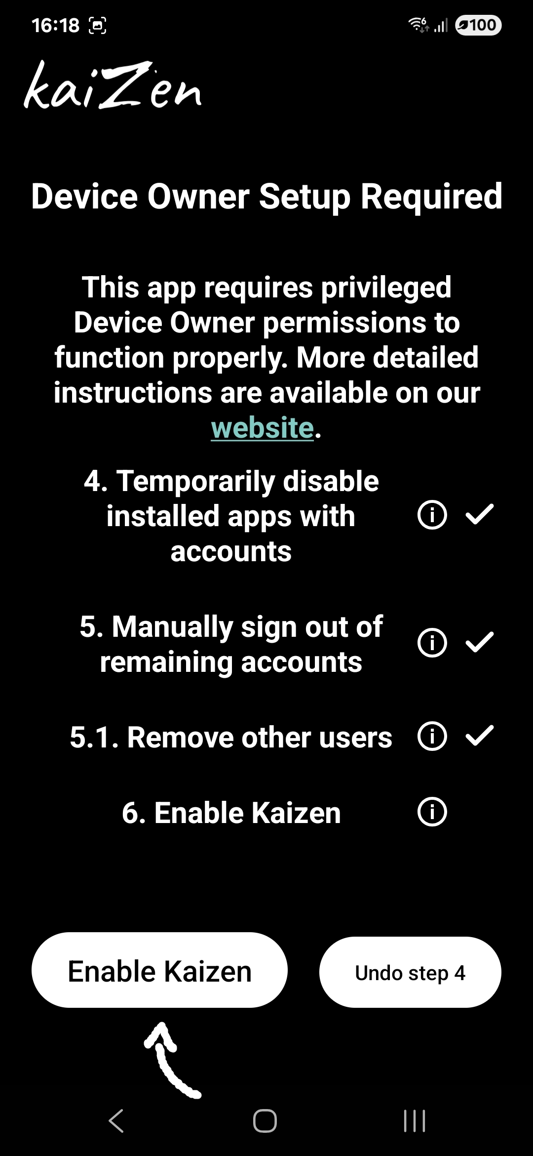 Setup Enable Kaizen